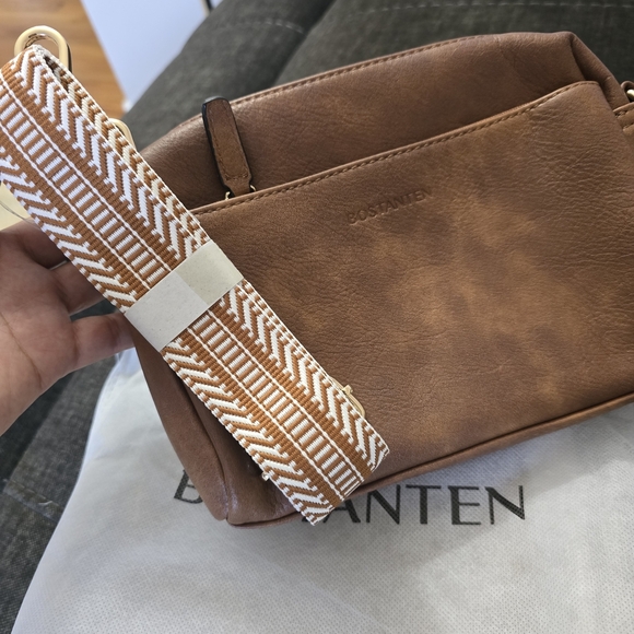 Bostanten Tan Leather Crossbody Bag - Picture 8 of 13